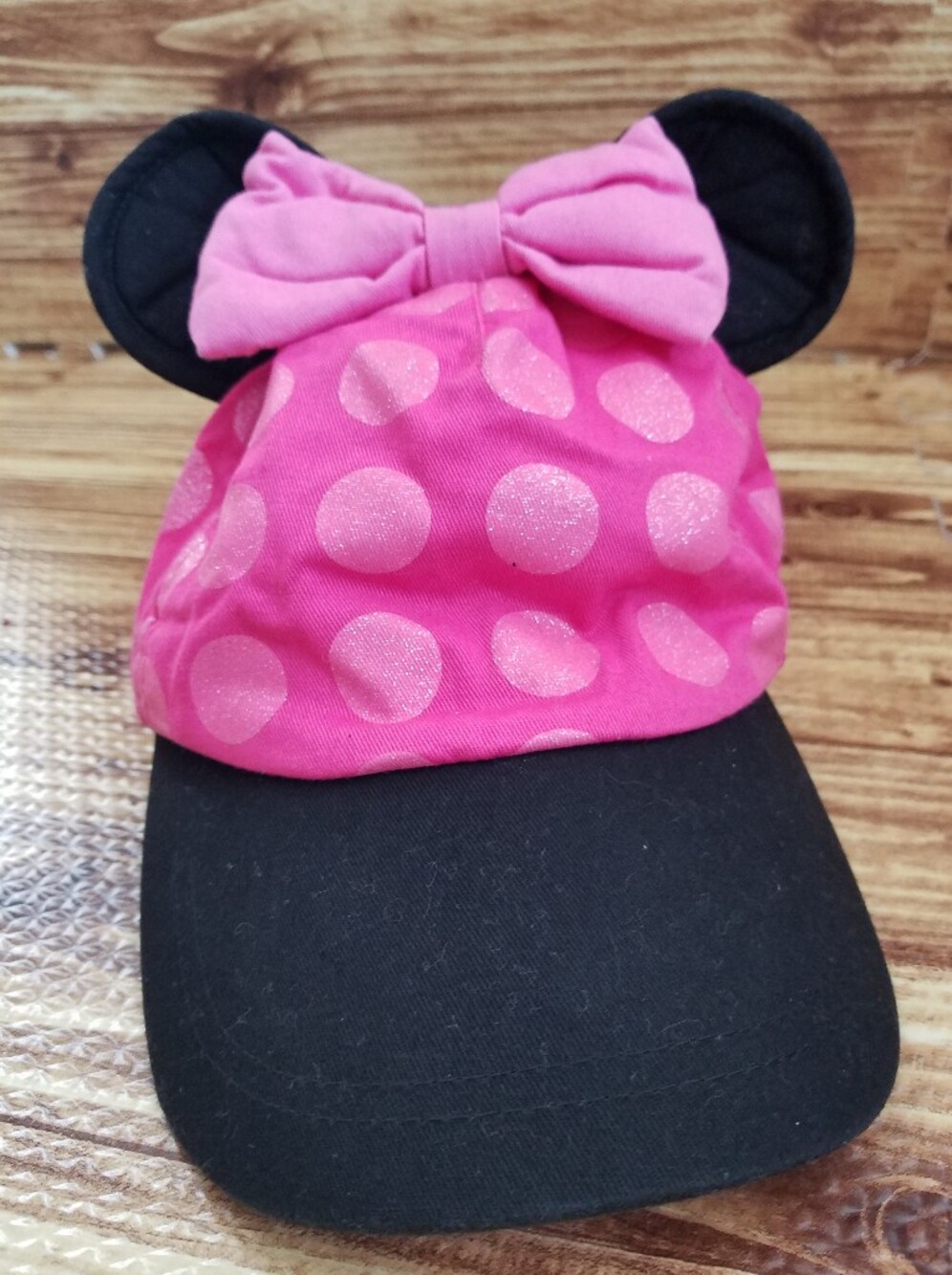 Disney Store Minnie Mouse Pink Polka Dot Bow Cap with Ears Girls Hat MXYZ